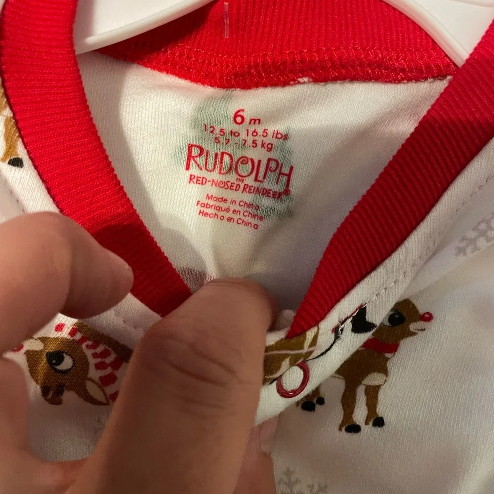 Rudolph‎ Baby First Christmas Reindeer Footie & Bib | 6M Unisex | NEW